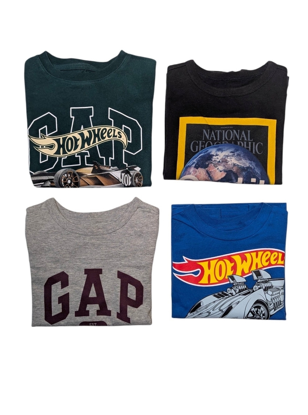 GAP | Hot Wheels | National Geographic Bundle of Boys' Long Sleeve Tees